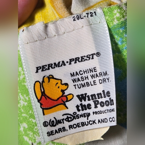 Vintage 70's Disney Winnie The Pooh Whimsical Woodland Curtain Panels 48x45 - Picture 7 of 7